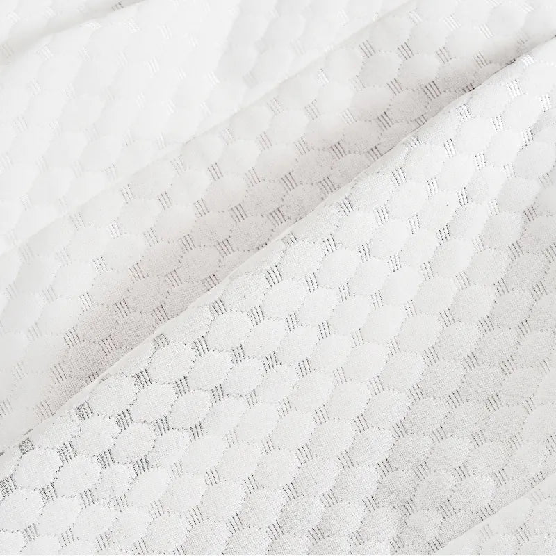 Housse respirante blanche à motifs hexagonaux de l’oreiller mémoire de forme gel rafraichissant 60x30cm, tissu doux et ventilé pour un confort optimal