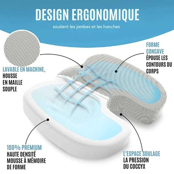 Coussin Mémoire de Forme Soutien Lombaire Coccyx