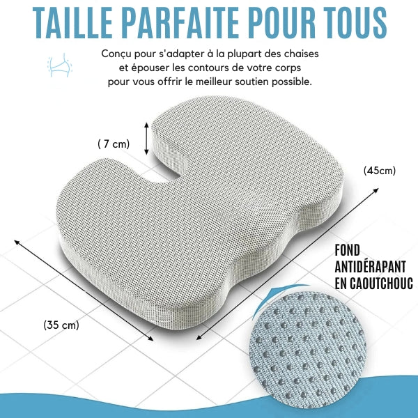 Coussin Mémoire de Forme Soutien Lombaire Coccyx