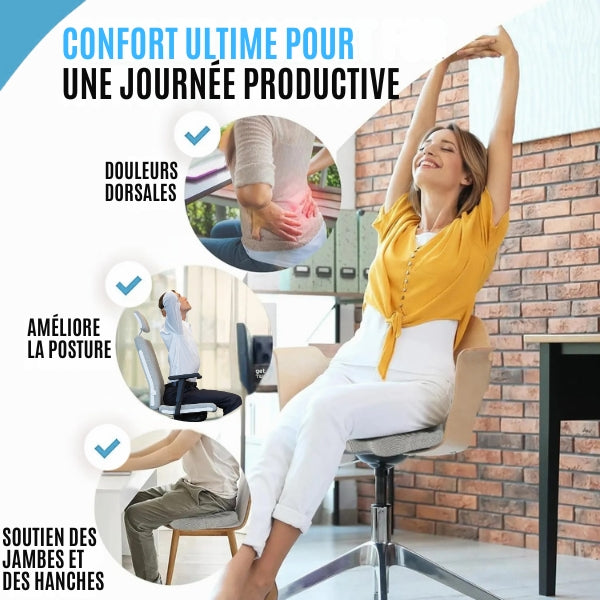 Coussin Mémoire de Forme Soutien Lombaire Coccyx