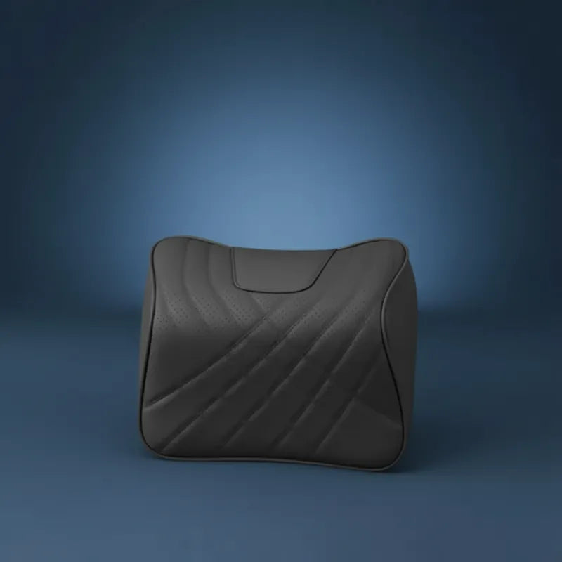 Coussin cervical noir pour voiture en mousse viscoélastique, présenté en vue studio sobre