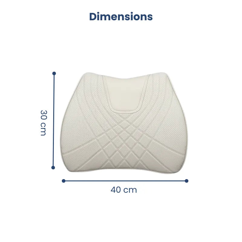 Dimensions du coussin ergonomique voiture noir destiné au maintien lombaire